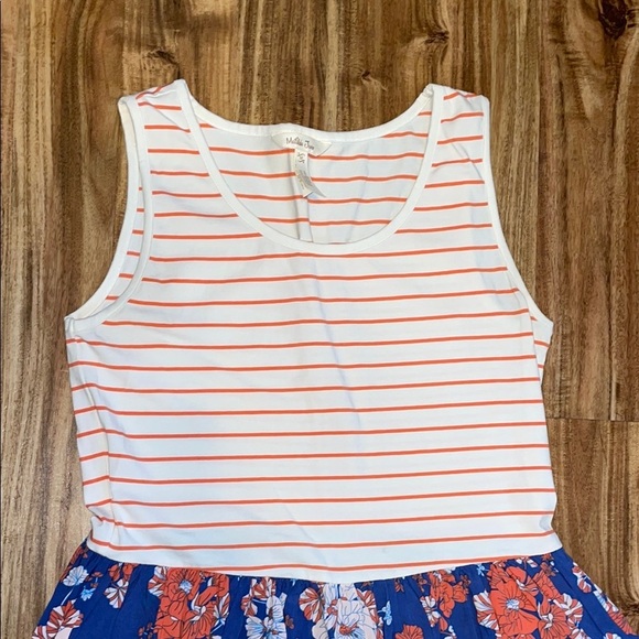 Matilda Jane women’s dress medium roll with it tank fit flare floral blue coral - Picture 2 of 8